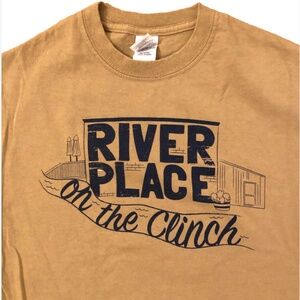 Location-based Graphic Tee "River Place on the Clinch" Women's S 100% Cotton VTG